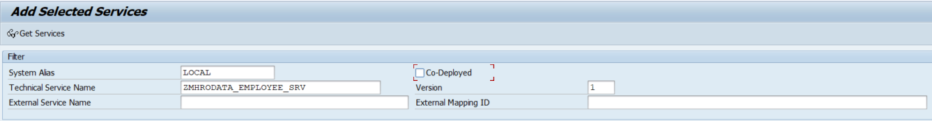 Add Selected Services screen in /IWFND/MAINT_SERVICE